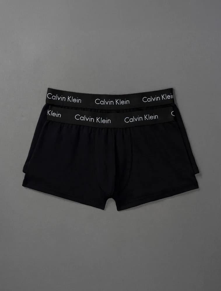 Kit 2 Underwear Trunk Classic Costura Frontal Elástico Preto Cueca Infantil Calvin Klein Preto 4/6